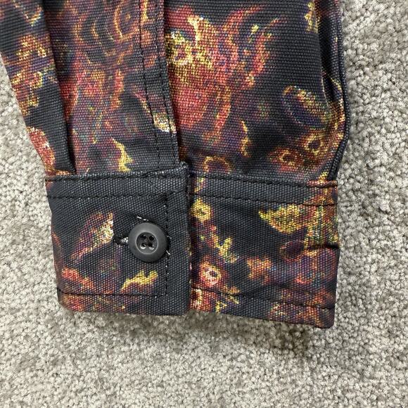 Fresh Prints of Bel-Air Floral Jacket Men M Black Multi Cotton Zip Up Streetwear - Picture 9 of 11